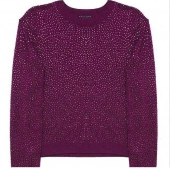 Alice and Olivia beaded CRYSTAL RHINESTONE Cardigan sweater PURPLE - Picture 2 of 7